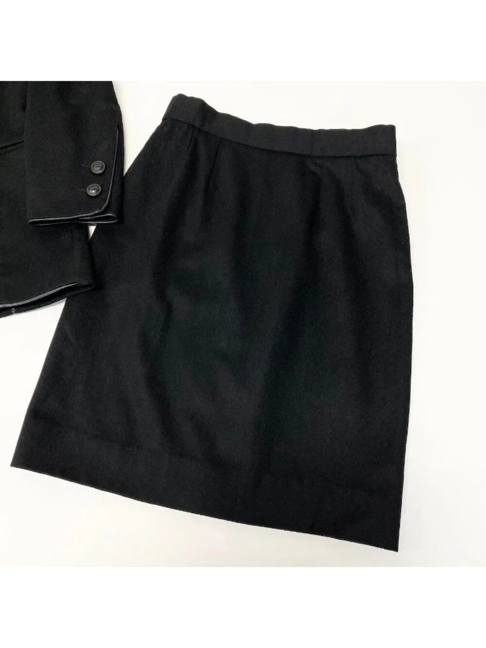 Dior @S Vintage Skirt Set Tailored Jacket Leather Piping
